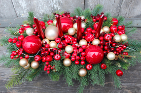 bożonarodzeniowy stroik / kompozycja Green Canoe, wys.29cm 