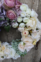 Kryształowy, mięsisty wianek na drzwi, śr.50cm