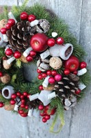 elegancki wianek na drzwi, Witajcie w domu, śr.27 cm