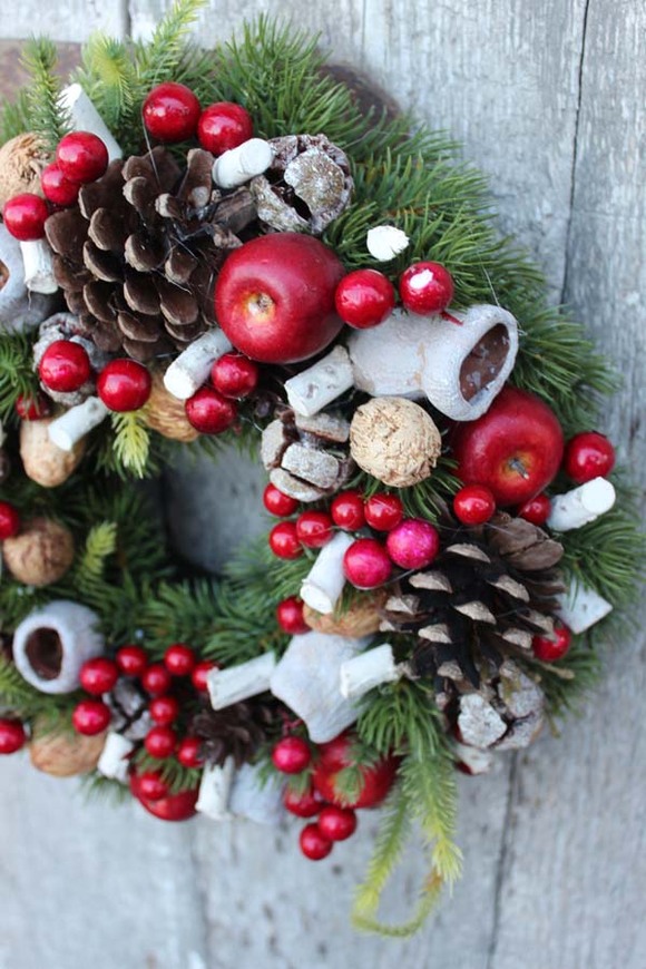 elegancki wianek na drzwi, Witajcie w domu, śr.27 cm