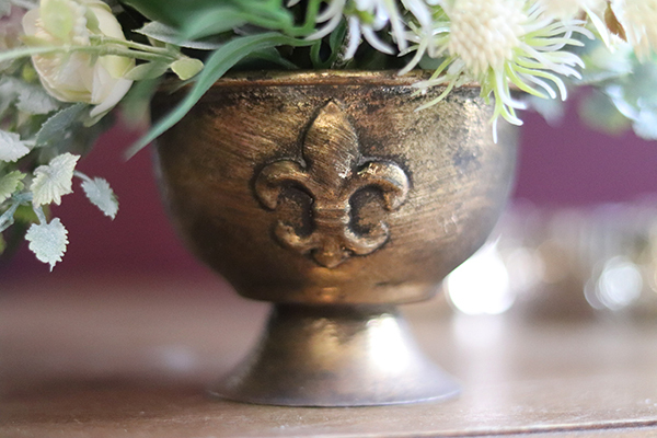 Delicatena, malutka dekoracja kwiatowa w pucharze, wys.20cm