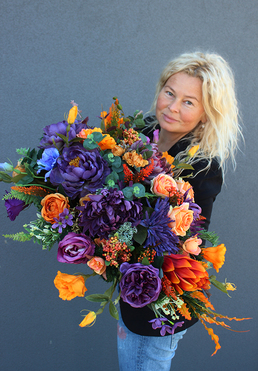 Bento, barwna kompozycja / wiązanka nagrobna, dł.75cm 