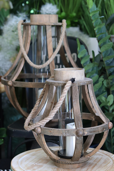 Garden Lampion pękaty B, wys.61cm z liną 