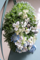 Blue Relis, wielkanocny asymetryczny wianek z gąską, śr.30cm