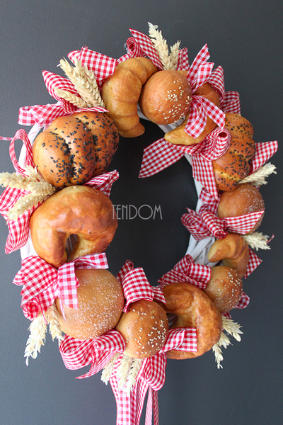 oryginalny wianek na drzwi Pieczywo śr.38cm