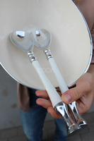 aluminiowe łyżki do sałaty White, dł.31cm