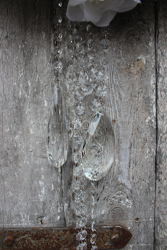 Kryształowy, mięsisty wianek na drzwi, śr.50cm