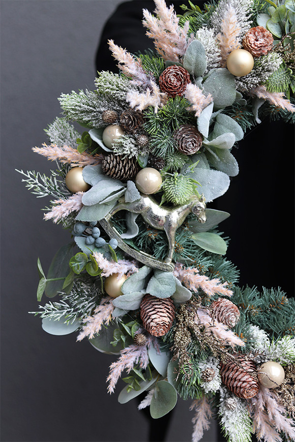 Geratta, wianek ozdobny / stroik dekoracyjny, śr.54cm