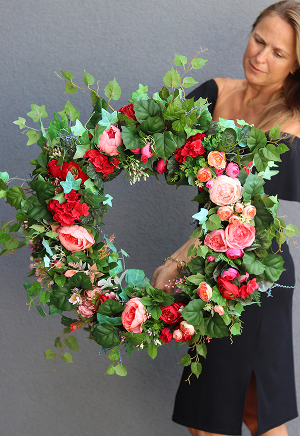 bardzo duży kwiatowy wianek, Montana 2, śr.65cm 