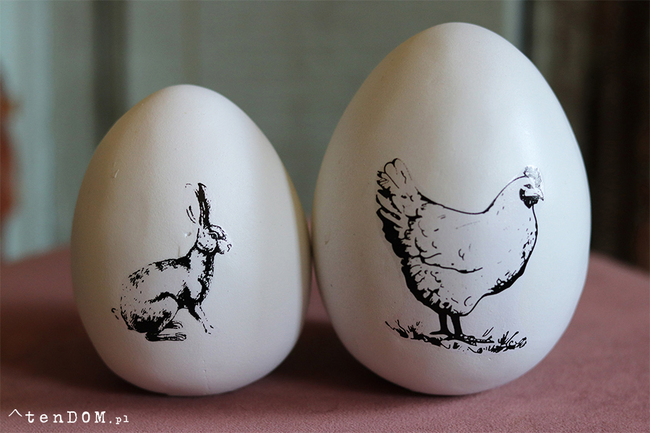 jajko ozdobne, Rabbit Print, wym.7x10.5cm