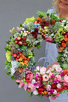 barwny wianek Biały Kwiat 2, śr.38cm