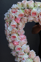 Pink Heart, duże serce z róż, wym.90x90cm 