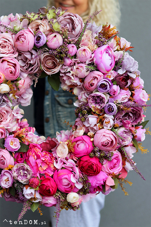 bajeczny kwiatowy wianek, Bella Kallissa, śr.50cm 