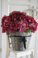 bogaty kosz z ciemnymi hortensjami i piwoniami Provance 50x50cm  