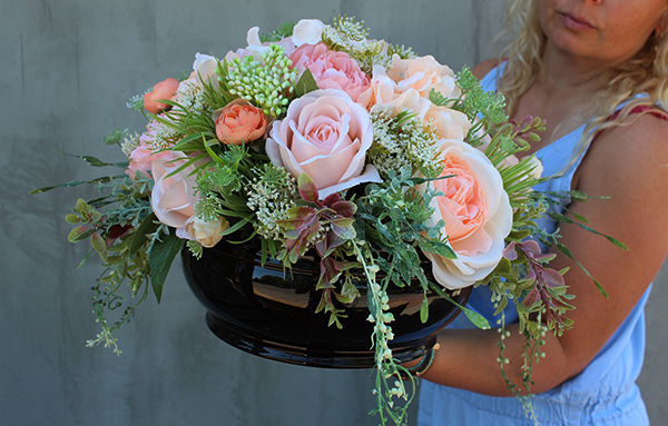 nagrobna, bardzo elegancka kompozycja kwiatowa, Eligia, wys.30cm 