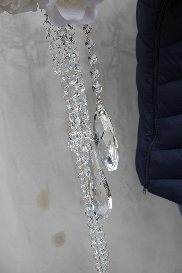 Kryształowy, mięsisty wianek na drzwi, śr.50cm