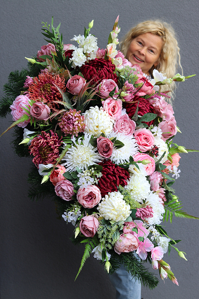 Koleneo, zestaw dekoracji nagrobnych, bukiet + wiązanka 