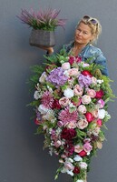 bardzo duża wiązanka nagrobna, Terania, dł.115cm 