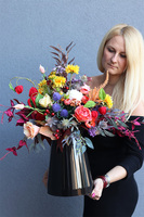 Malondo, kolorowy bukiet nagrobny, wys.63cm 