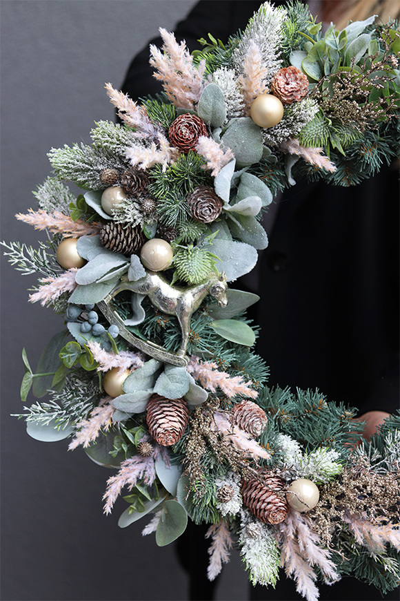 Geratta, wianek ozdobny / stroik dekoracyjny, śr.54cm