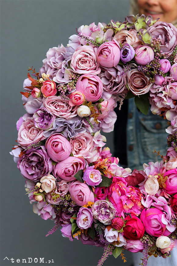 bajeczny kwiatowy wianek, Bella Kallissa, śr.50cm 