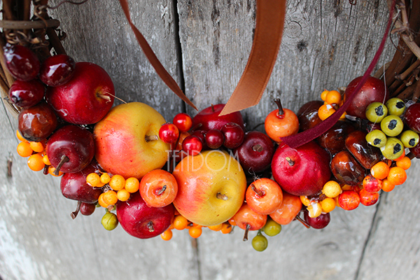 dekoracyjny wianek Owoce, śr.27cm  