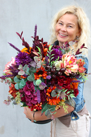 Jesienny Dom, kompozycja kwiatowa / bukiet / Flowerbox wys.55cm 