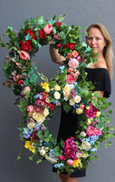 bardzo duży kwiatowy wianek, Montana 2, śr.65cm 