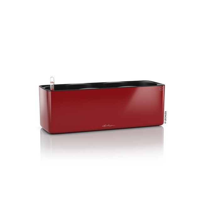 Cube Glossy Triple, elegancka donica z nawadnianiem, czerwona, dł.40cm