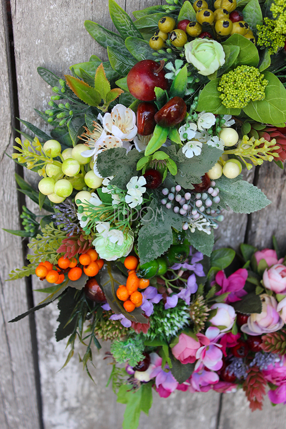 barwny wianek Biały Kwiat 2, śr.38cm