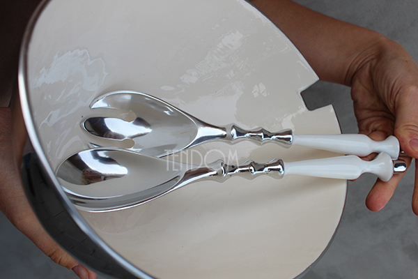 aluminiowe łyżki do sałaty White, dł.27cm