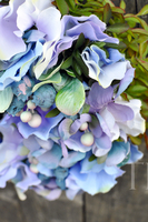 ładny wianek z hortensji Hellada, śr.27cm 