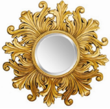 stylowe lustro w złotej ramie Miracle, wym.50x50cm