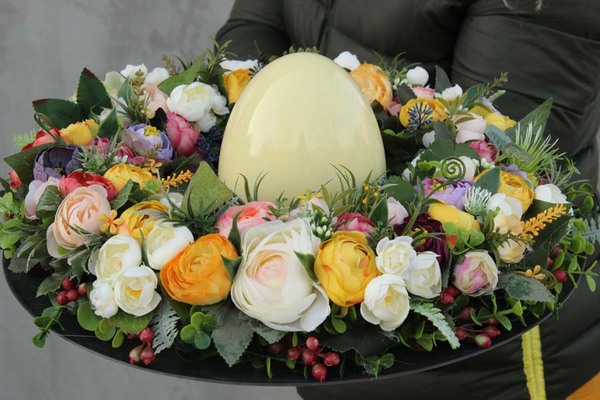 kompozycja / stroik na stół, Wielkanocne Jajo, śr.40cm