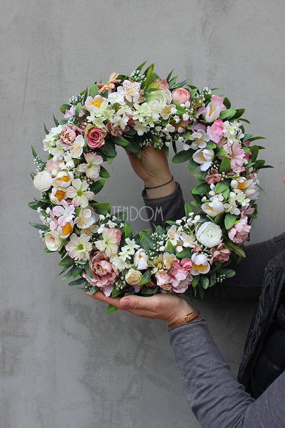 dekoracyjny wianek wiosenny Barbara śr.40cm