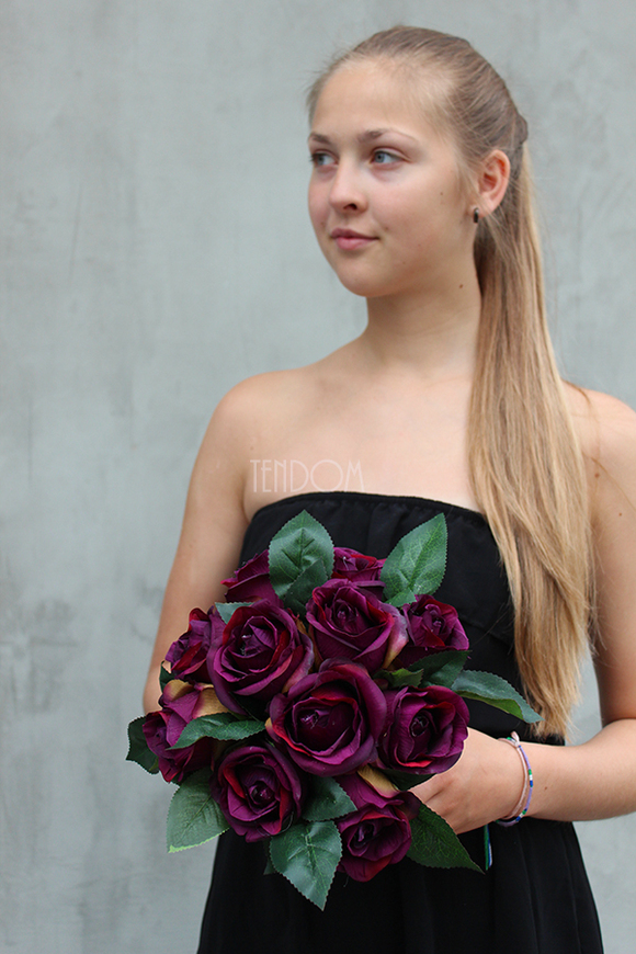 Bordo Box, kompozycja kwiatowa / bukiet / Flowerbox, wys.22cm