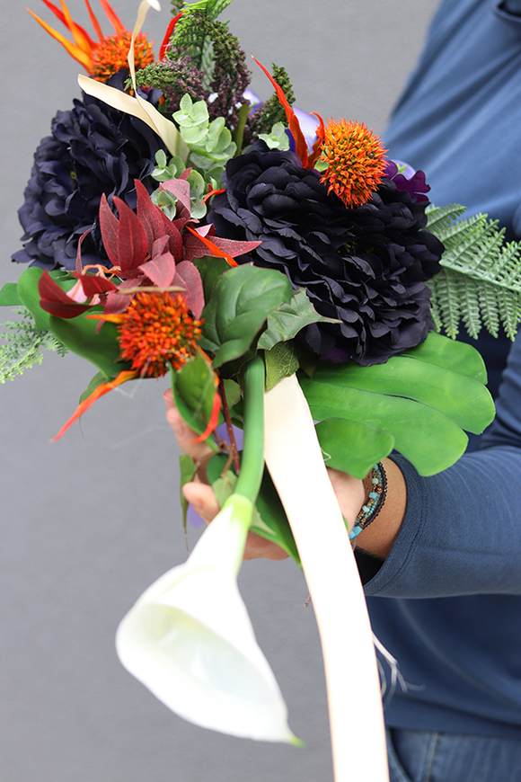 bukiet / dekoracja nagrobna / wiązanka na Święto Zmarłych, Terona dł.80cm