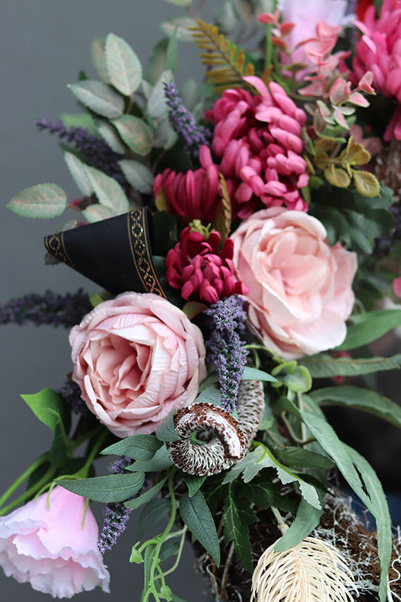 duży nagrobny wieniec z aniołem, Jerano, rozp.60cm 