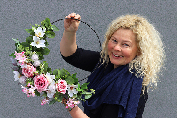 Lotta Subtelle, wyjątkowy wianek na drzwi na obręczy, śr.40cm