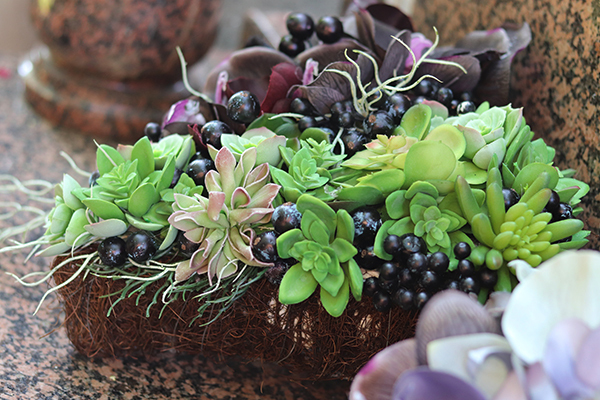 dekoracja / niewielka wiązanka, Serce I, wym.30x30x17cm