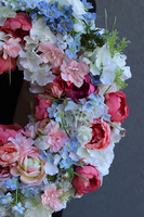 Elizja, gęsty wianek w pastelowych barwach, śr.60cm