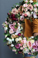 Bella Jesienna Dekora, jesienny kwiatowy wianek na drzwi, śr.50cm 