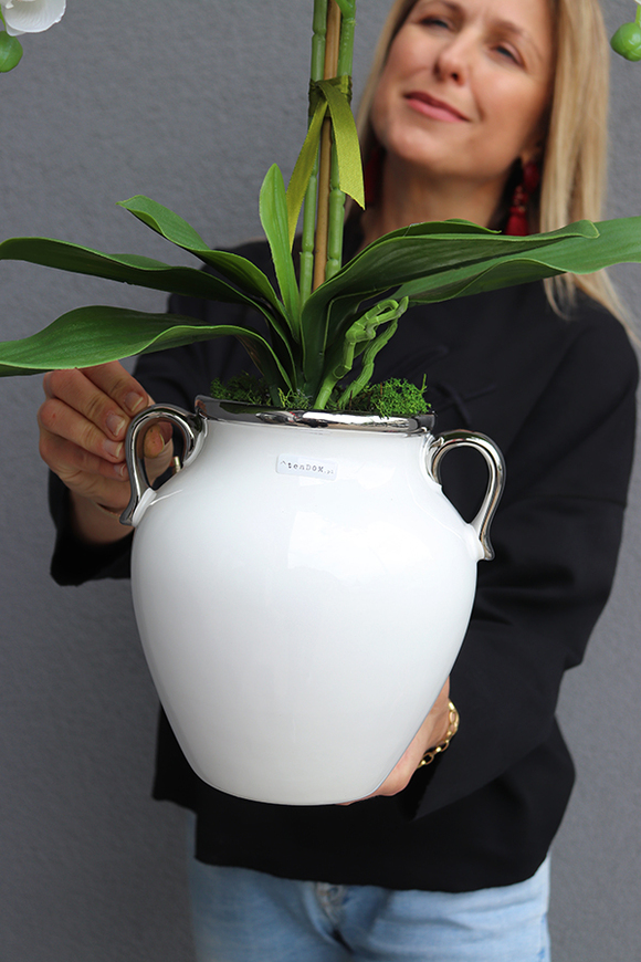 Bielisa Glamour, sztuczny storczyk w porcelanowym wazonie, wys.70cm