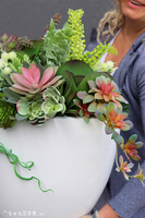 Cruzita Cacti Fiberglass, sukulenty w owalnej donicy, wys.62cm