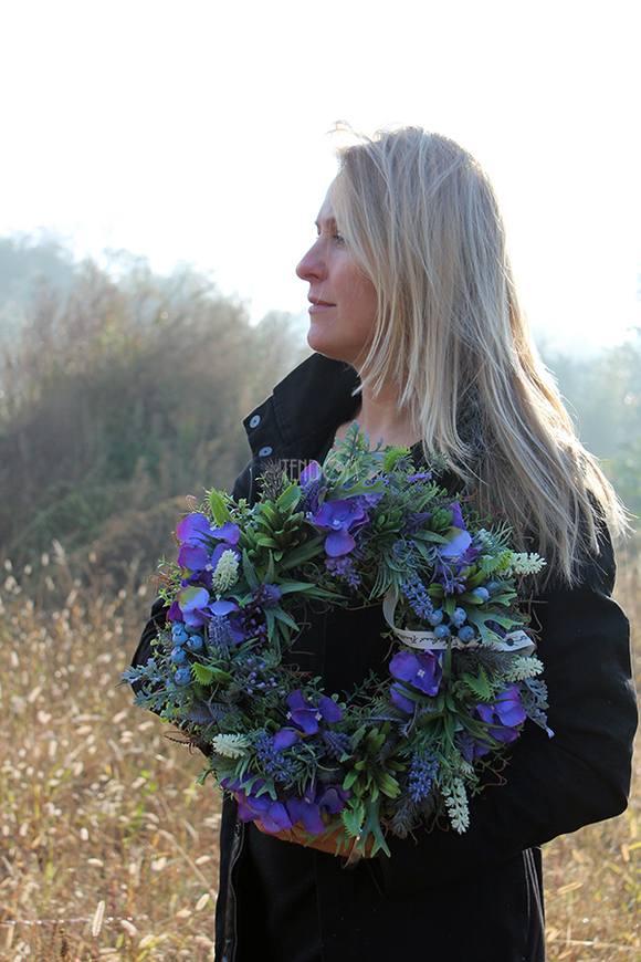 wianek dekoracyjny Sukulent, śr.35cm 