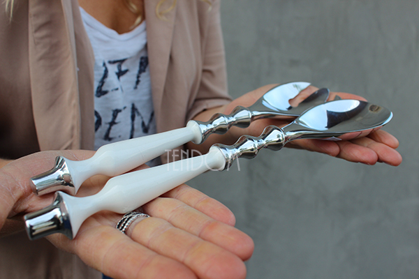 aluminiowe łyżki do sałaty White, dł.27cm