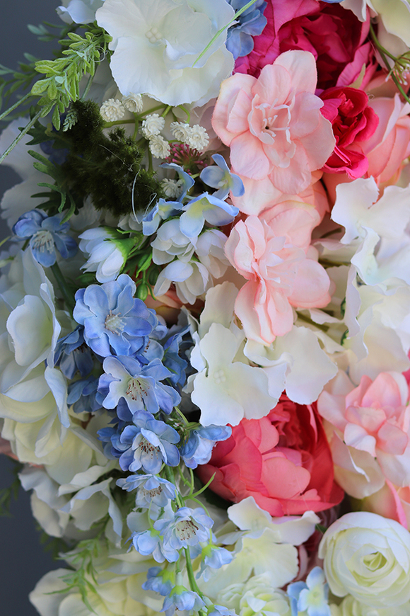 Elizja, gęsty wianek w pastelowych barwach, śr.60cm