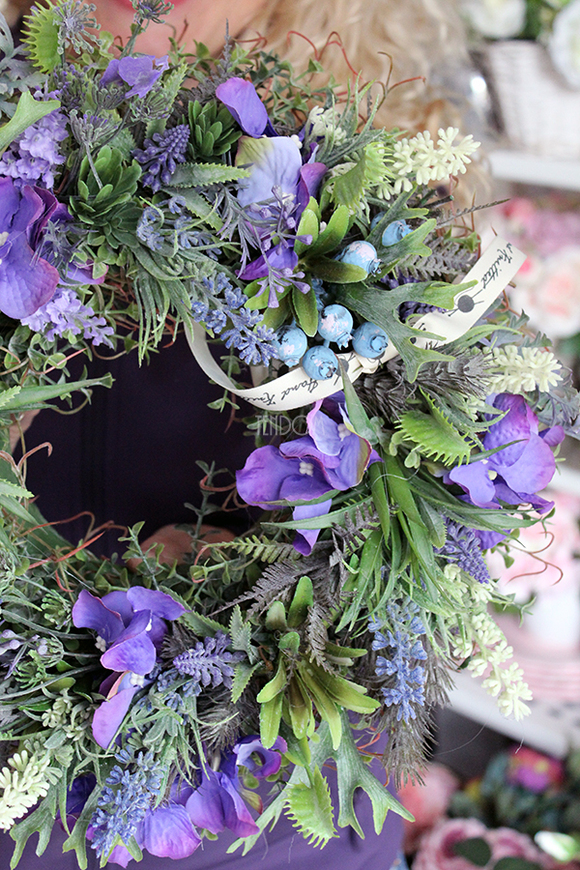 wianek dekoracyjny Sukulent, śr.35cm 