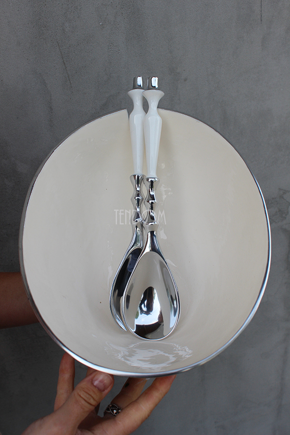 aluminiowe łyżki do sałaty White, dł.27cm