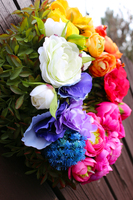 dekoracyjny, przepiękny wianek Bukiet Wiosenny, śr.28cm